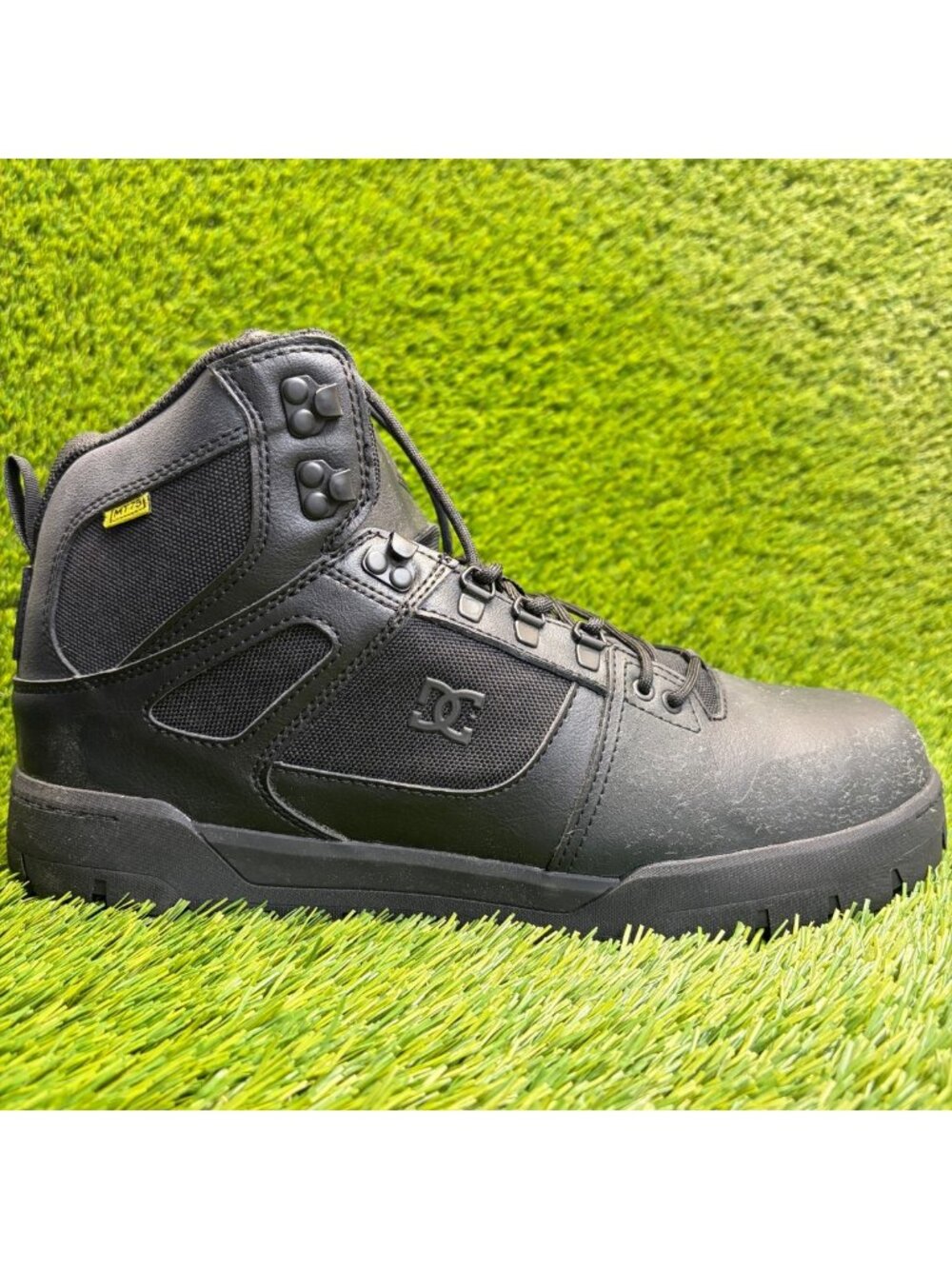 DC Pure Mens Size 11.5E Black Leather Waterproof Composite Toe Safety Work Boots